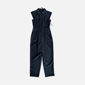 Calvin Klein Black Cut-Out Shoulder Collared Jumpsuit - Size 6